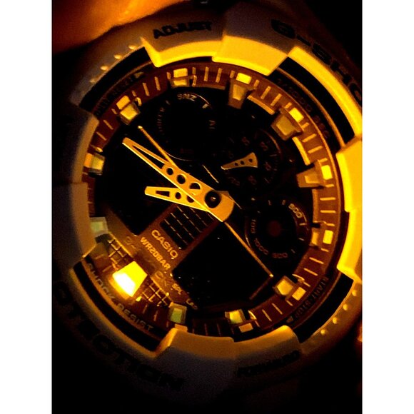 Casio Men's Watch G-Shock GA100B-7A White Resin Quartz 50mm Analog Digital 5081 - Picture 8 of 15